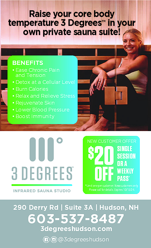 3 DEGREES SAUNA STUDIO Ad