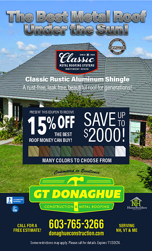 GT DONAGHUE CONSTRUCTION & METAL ROOFING Ad